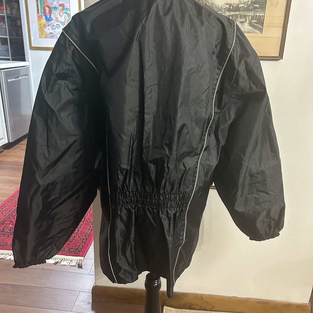Leather Gallery Men's Black Motorcycle Rain Suit Jacket & Pants XL - Picture 2 of 7